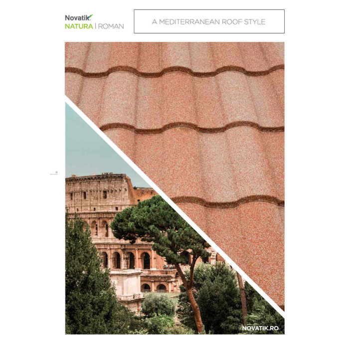 Композитна черепиця Novatik Natura Roman Graphite gray