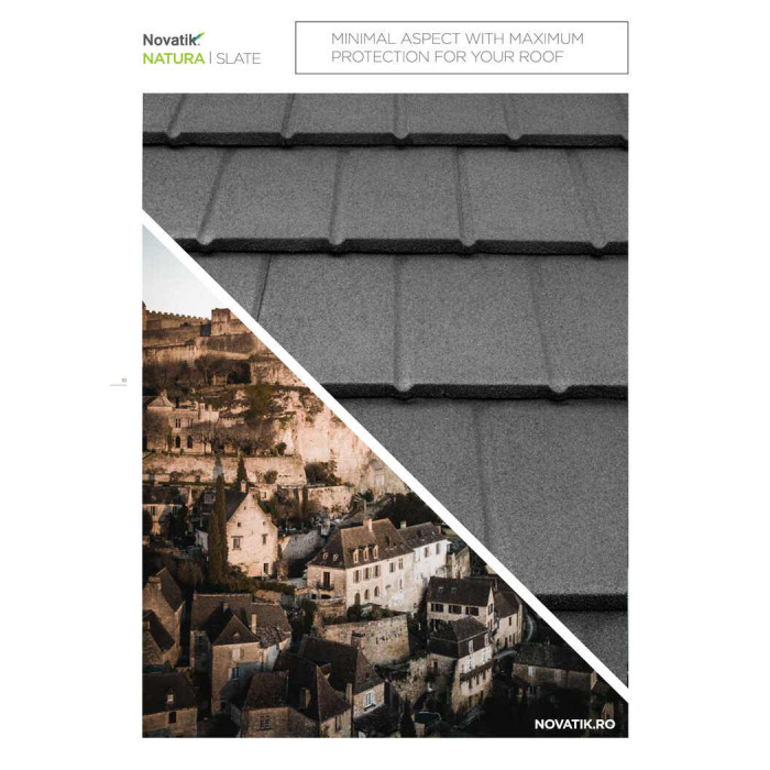 Композитна черепиця Novatik Natura Slate Brown earth